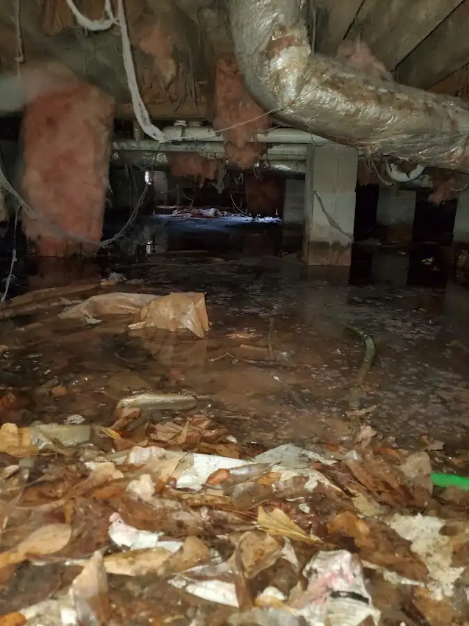 Crawl space flood assessment for Commercial Water Damage Restoration in Norwood